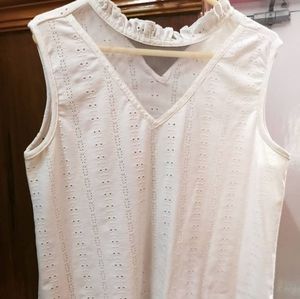 Bare Denim mesh neck top